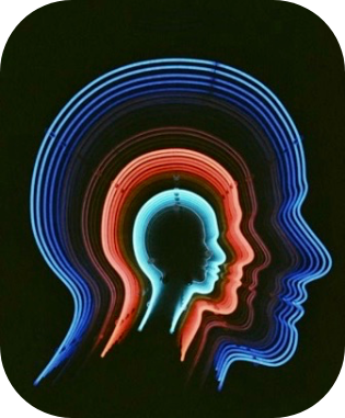led neonová světla použita jako dekorace nebo reklama znázorňující tvar hlavy